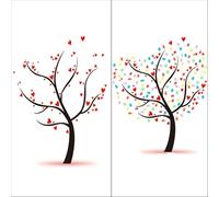 XILEUDUOD Árbol De Huellas Dactilares De Boda Árbol de Firma de Huellas Dactilares, Bricolaje, Fiesta de Boda, Asistencia de Empresa, decoración de Libro(Color01,50x70cm 20x28inch)