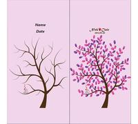 XILEUDUOD Árbol De Huellas Dactilares De Boda Árbol de Firma de Huellas Dactilares, Bricolaje, Fiesta de Boda, Asistencia de Empresa, decoración de Libro(Color02,35x50cm 14x20inch)