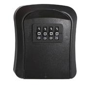 XILEUDUOD Caja De Seguridad para Llaves Caja de Seguridad con Llave de plástico for Exteriores, con código de contraseña de 4 dígitos, sin Llave, for el hogar, Caja de Almacenamiento Secreta(Black)