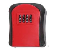 XILEUDUOD Caja De Seguridad para Llaves Caja de Seguridad con Llave de plástico for Exteriores, con código de contraseña de 4 dígitos, sin Llave, for el hogar, Caja de Almacenamiento Secreta(Red)