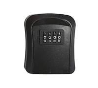 XILEUDUOD Caja De Seguridad para Llaves Caja de Seguridad con Llave for Exteriores, con código de contraseña de 4 dígitos, sin Llave, for el hogar, Caja de Almacenamiento Secreta de plástico(Black)