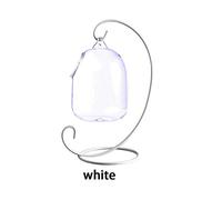 Xilin-872 Acuario Creativo Altura Clara Colgante de Vidrio Acuario de Acuario tazón de Pescado Flor florero Planta florero con Altura Blanco Rack Peces Peces Pecera(Blanco)