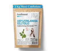 Xilitol finlandés 2 kg foodboost - 100% natural extracto de abedul - mismo poder edulcorante que el azúcar - Apto para dietas bajas en calorías o equilibradas - contra la caries - 100% europeo