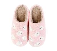 XILIWUS Pantuflas de fantasma para mujeres y hombres, pantuflas de Halloween 2025, lindas pantuflas suaves y peludas para la temporada espeluznante, Pink Ghost B, 9-10 Women/8-8.5 Men