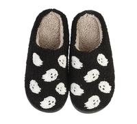 XILIWUS Pantuflas de fantasma para mujeres y hombres, pantuflas de Halloween 2025, lindas pantuflas suaves y peludas para la temporada espeluznante, Ghost B, 9-10 Women/8-8.5 Men