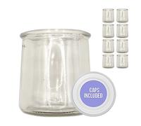Xilmark Vasos de Yogurt con Tapa 200 mililitros, VasITO Yogurtera, Frasco Yogurtera, Tarros de Yogurt con Tapa Plastico, Vasos para Postre, (PACK 8 CLIP)