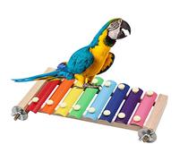 Xilófono Colorido para pájaros, Juguete de xilófono Divertido y Colgante con 8 Llaves de Metal, Accesorios de Juguete para Jaula de pájaros, pájaros, Loro, periquitos, periquitos, pájaros de Amor