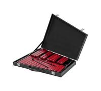 Xilófono de 25 notas con bolsa de transporte para niños y adultos, xilófono de madera, instrumento musical, 25 tonos, ideal para clases de música y hogar, 53,5 x 41 x 6 cm, rojo