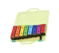 Xilófono De 8 Notas Glockenspiel Colorido Resonador De Placas De Metal Extraíbles Con Mazos De Plástico Funda Verde Para Regalos