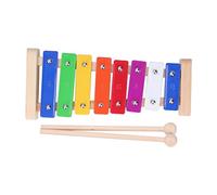 Xilófono de 8 tonos para niños, barras de aluminio coloridas, Glockenspiel profesional de madera con 2 mazos