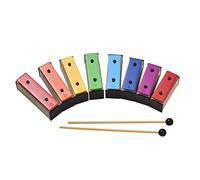 Xilófono Glockenspiel de 8 notas con estuche, instrumento Glockenspiel colorido Placas de metal de color arcoíris extraíbles Campanas resonadoras con mazos de plástico Estuche