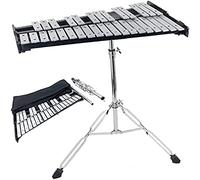 Xilófono Glockenspiel plegable, instrumento de percusión de xilófono Glockenspiel de 32 notas con mazos de soporte ajustables