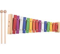 Xilófono Glockenspiel, Xilófono Glockenspiel de 15 notas, Base de madera, barras de aluminio coloridas, regalo de percusión con 2 mazos
