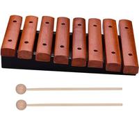 Xilófono Glockenspiel, Xilófono Instrumento musical 8 notas Xilófono de madera Glockenspiel Incluye 2 mazos de madera for niños(A)
