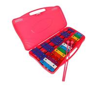 xilófono profesional Xilófono De 25 Notas Placa De Aluminio Piano Con Golpe Manual Estuche De Transporte ABS Música Rítmica De Percusión(Pink)