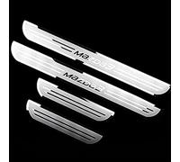 XILUOWUDI 4 Piezas Pegatinas para Umbral del Coche Protector de Arañazos para Mazda 3 Axela 2014-2018 2019, Acero Inoxidable Protector Umbral Puerta Coche, DecoracióN para Estribos