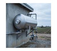 XILYZMO Alta Resistencia Tanque Presión Acero Inoxidable, Vertical Almacenamiento Agua Contenedores Vejiga, Montaje Pared Bien Tanque Presión Para Granja Granero Invernadero(125L/59x 100cm)