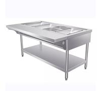 XILYZMO Calentador Alimentos Buffet Mesa Vapor Comercial Acero Inoxidable Control Perilla Catering, Hoteles Y Restaurantes Juego Recipientes para Mantener La Comida Caliente(F-145x65x80cm)