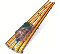 XILYZMO Cinta Transportadora Rodillos Gravedad Acero Inoxidable, Rampa Descarga Modular Para Logística Almacén Y Manejo Cajas Pesadas(Amarillo,40x290cm)