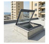 XILYZMO Escotilla de Techo Aluminio Claraboya Policarbonato | Mida el agujero interior|Apertura 90° con doble resorte de gas|Sello goma impermeable|Bloquea rayos UV terrazas(40x40cm)