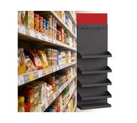 XILYZMO Estantería De Comercio Góndola De Metal con Panel Perforado, Expositor Comercial Pared Carga 100kg, Estante Modular para Supermercado, Tienda Y Bazar(B-60x20x150cm)