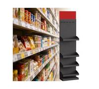 XILYZMO Estantería De Comercio Góndola De Metal con Panel Perforado, Expositor Comercial Pared Carga 100kg, Estante Modular para Supermercado, Tienda Y Bazar(B-40x20x150cm)