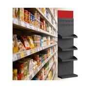 XILYZMO Estantería De Comercio Góndola De Metal con Panel Perforado, Expositor Comercial Pared Carga 100kg, Estante Modular para Supermercado, Tienda Y Bazar(A-50x20x150cm)