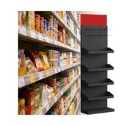 XILYZMO Estantería De Comercio Góndola De Metal con Panel Perforado, Expositor Comercial Pared Carga 100kg, Estante Modular para Supermercado, Tienda Y Bazar(B-50x20x180cm)