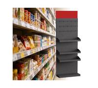 XILYZMO Estantería De Comercio Góndola De Metal con Panel Perforado, Expositor Comercial Pared Carga 100kg, Estante Modular para Supermercado, Tienda Y Bazar(A-50x20x180cm)