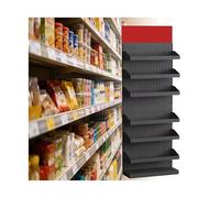 XILYZMO Estantería De Comercio Góndola De Metal con Panel Perforado, Expositor Comercial Pared Carga 100kg, Estante Modular para Supermercado, Tienda Y Bazar(C-60x20x180cm)