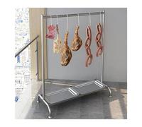 XILYZMO Expositor Colgante Carne Asada, Acero Inoxidable, Cerdo Ahumado, Almohadillas, para Cocinas Comerciales, Asar Salchichas, para Carnicerías Y Puestos De Carne Cruda.(74x130cm)