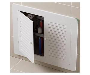 XILYZMO Interior Exterior Celosía Rejilla Ocultar Tuberías Puertas Dobles Madera Cubiertas Radiadores Esquinas Redondeadas Diseño Manija Puertas Acceso para Decoración Caja(90x60cm)