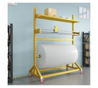 XILYZMO Mesa Embalaje Resistente Con Cortador, Dispensador Plástico Burbujas Metal, Estación Envío Móvil E-commerce Amarillo(D-150x60x180cm)