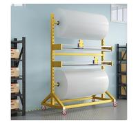 XILYZMO Mesa Embalaje Resistente Con Cortador, Dispensador Plástico Burbujas Metal, Estación Envío Móvil E-commerce Amarillo(E-150x60x180cm)