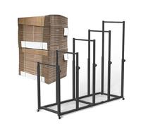 XILYZMO Metales Cartón Estar De Pie, Almacén Supermercado Portátil Cartón Carro, con Ruedas Portátil Cartón Organizador para Almacén Comercial(A-135x60x150cm)