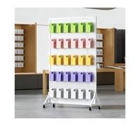 XILYZMO Panel Perforado Expositor Ruedas, Soporte Suelo Acero Al Carbono, Estantería Almacenamiento Móvil con 20 Ganchos para Accesorios De Móvil, Tiendas Y Garaje,(Blanco,80x150cm)