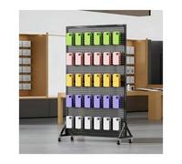 XILYZMO Panel Perforado Expositor Ruedas, Soporte Suelo Acero Al Carbono, Estantería Almacenamiento Móvil con 20 Ganchos para Accesorios De Móvil, Tiendas Y Garaje,(Black,90x120cm)