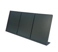 XILYZMO Panel Publicitario, Acero Inoxidable Tamaño A4 De Sobremesa Soporte Letreros Resistente A Caídas Póster Publicidad Exhibidor Exhibidor De Bebidas Forma L Menú Expositor(Black,A4-63X29.7cm)