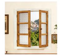 XILYZMO Paneles Pared Madera Acento, Vidrio Transparente, Marco Ventana Rectangular Vidrio, Que Se Puede Abrir, Recibidor, Ventanas con Marco Empotrado, Tiendas, Tiendas(F)