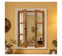 XILYZMO Paneles Pared Madera Acento, Vidrio Transparente, Marco Ventana Rectangular Vidrio, Que Se Puede Abrir, Recibidor, Ventanas con Marco Empotrado, Tiendas, Tiendas(E)