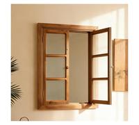 XILYZMO Paneles Pared Madera Acento, Vidrio Transparente, Marco Ventana Rectangular Vidrio, Que Se Puede Abrir, Recibidor, Ventanas con Marco Empotrado, Tiendas, Tiendas(D)