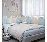 XILYZMO Suave Relleno Tapizado, Paneles De Pared Tapizados, 3D Pared Panel Pegamento Cabecero, Kid's Anticolisión Tapizado, para Interior Pared Revestimiento (Color : Azul, Tamaño : 120x40cm)