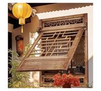 XILYZMO Ventanas Abatibles Madera Maciza Rejas Manuales De Estilo Antiguo Ventilación Ventanas Batientes Montaje Empotrado para Entradas, Restaurantes, Casas Té(A-Brown,50x80cm)