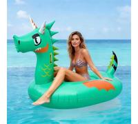 XIMEY Colchoneta Piscina Grande, Colchoneta Hinchable Piscina, Flotador Piscina Adulto, Flamenco Unicornio Hinchable Gigante, Juguetes para Fiestas de Verano (Dinosaurio)