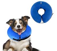 XIMEY Collar Isabelino Perro, Collar Isabelino Perro Pequeño, Collar Isabelino Inflable, Collar Isabelino Hinchable, para Protección Postoperatoria Cabeza, Tórax y Abdomen (Azul, S)