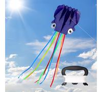 XIMEY Cometas para Niños, Cometa Grande, Cometa de Pulpo, Cometas Fáciles de Volar con Hilo para Cometas de 100m, Cometa Arcoiris, Cometas para Niños y Adultos, 550x 72 cm (Púrpura)