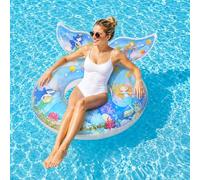 XIMEY Flotador Adulto Piscina Hinchable, Flotador Redondo Grande con Diseño Sirena, Float Piscina para Fiesta Piscina Verano Playa, Juguetes Piscina