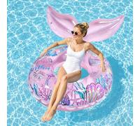 XIMEY Flotador Adulto Piscina Hinchable, Flotador Redondo Grande con Diseño Sirena, Float Piscina para Fiesta Piscina Verano Playa, Juguetes Piscina (C1, 90#)