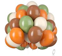 XIMEY Globos 50, Globos Verdes, Globos Naranjas, Globos Marrones, Globos Pastel, Globos Colores, Globos de Cumpleaños, Fiestas, Graduación (Naranja, verde, beige, marrón, 50)