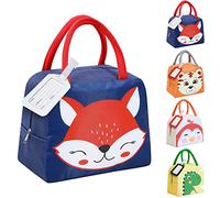 XIMEY Nevera Niños, 5L Bolsa Nevera Pequeña, Bolsa Almuerzo Niño, Bolsa Isotermica Infantil, Bolsa Termica Porta Alimentos Infantil, Lonchera Termica Infantil, Nevera Comida Bebe (Zorro Azul)